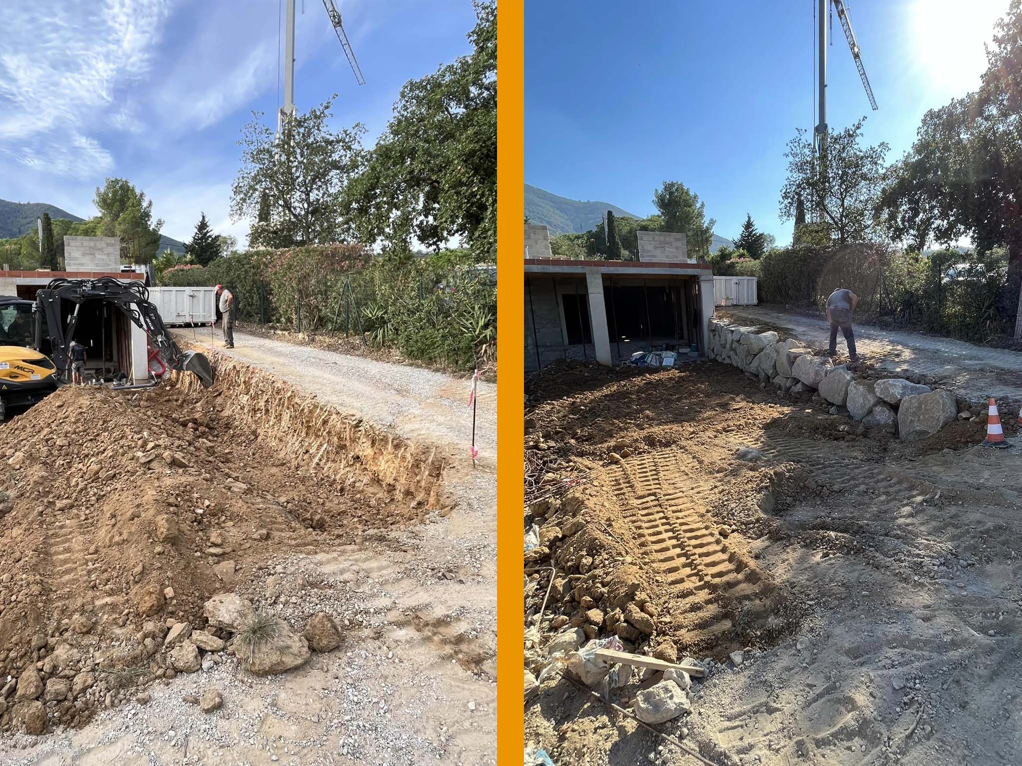 Enrochement d’une rampe d’accès à Montesquieu-des-Albères
