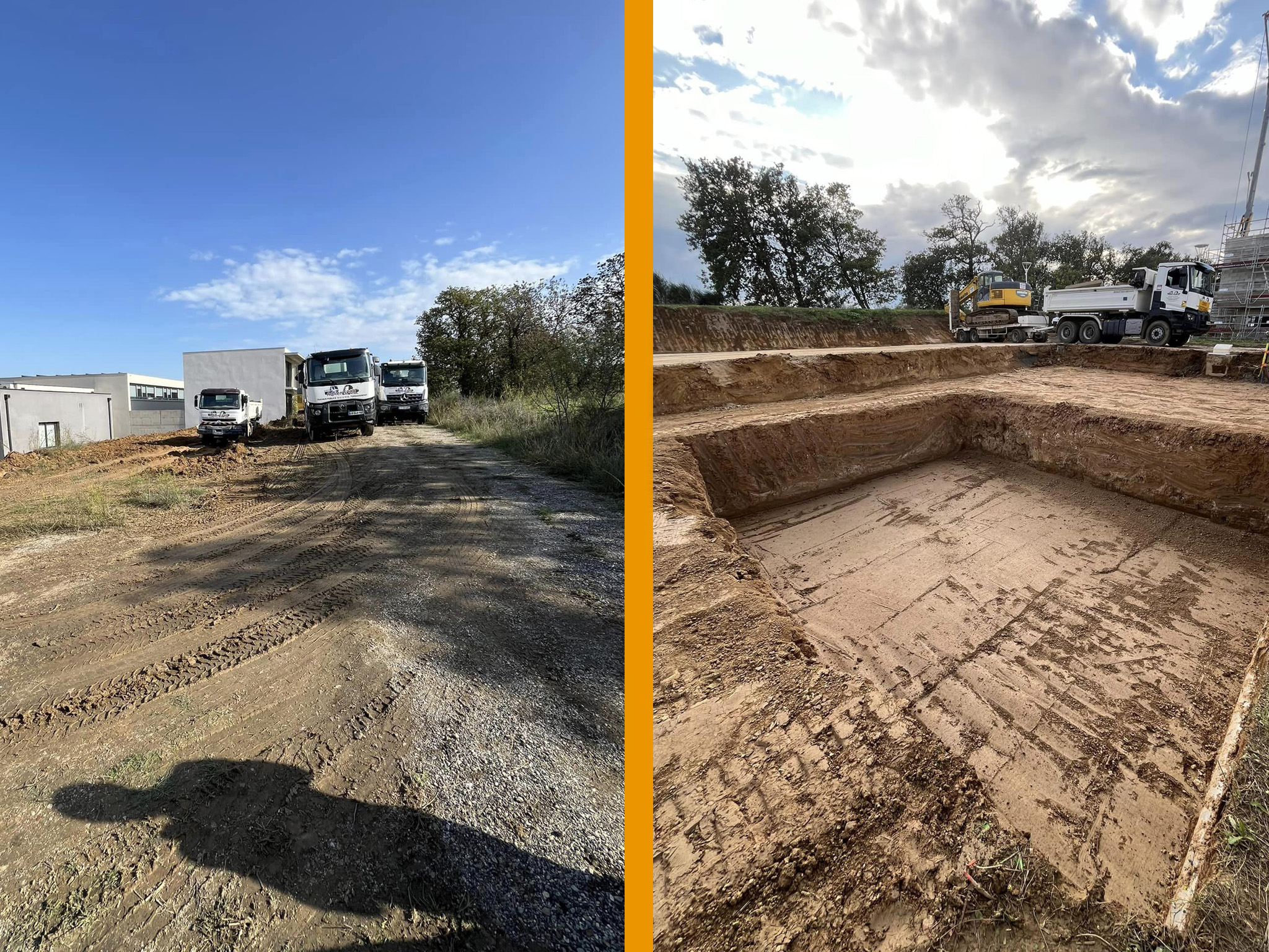 Terrassement avec évacuation de plus de 1200m3 de terre à Perpignan sur Tecnosud