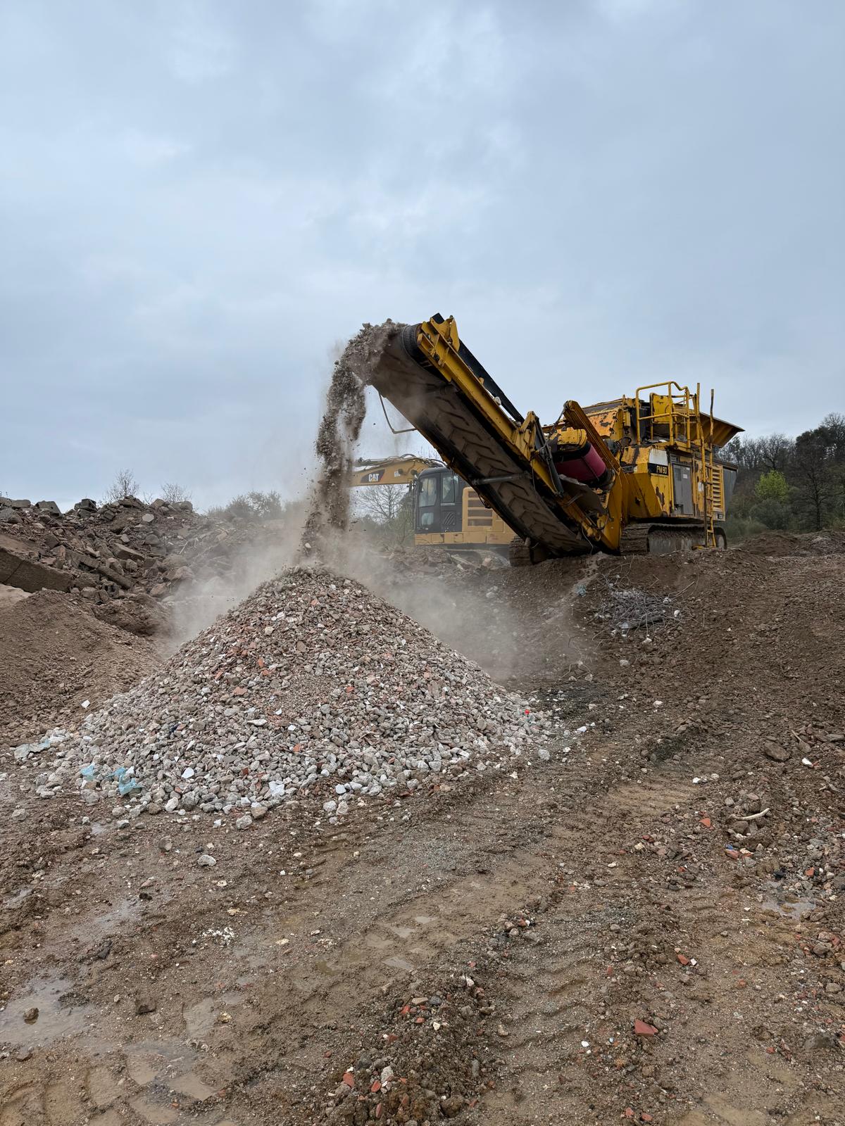 Concassage de matériaux recyclés